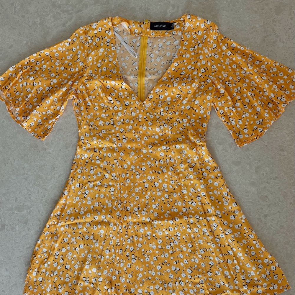 MINKPINK Yellow Floral Dress